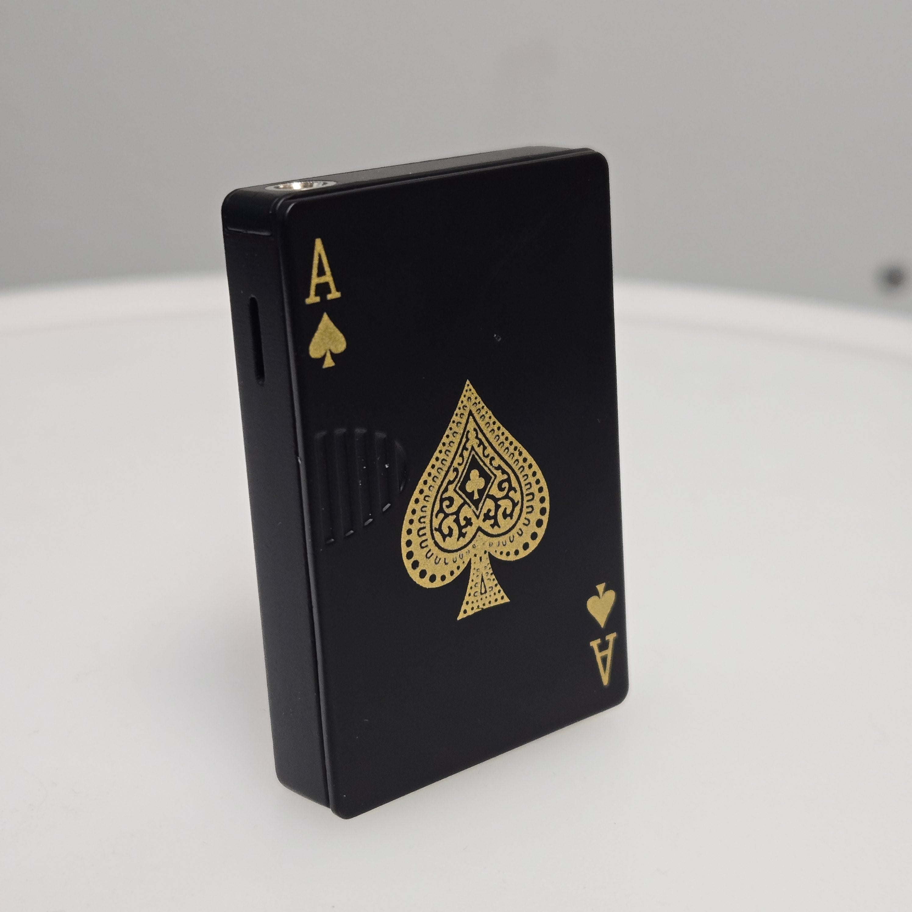 LIGHTER - ACE OF SPACES SLIDING TORCH WITH GREEN FLAME - MULTICOLOURED