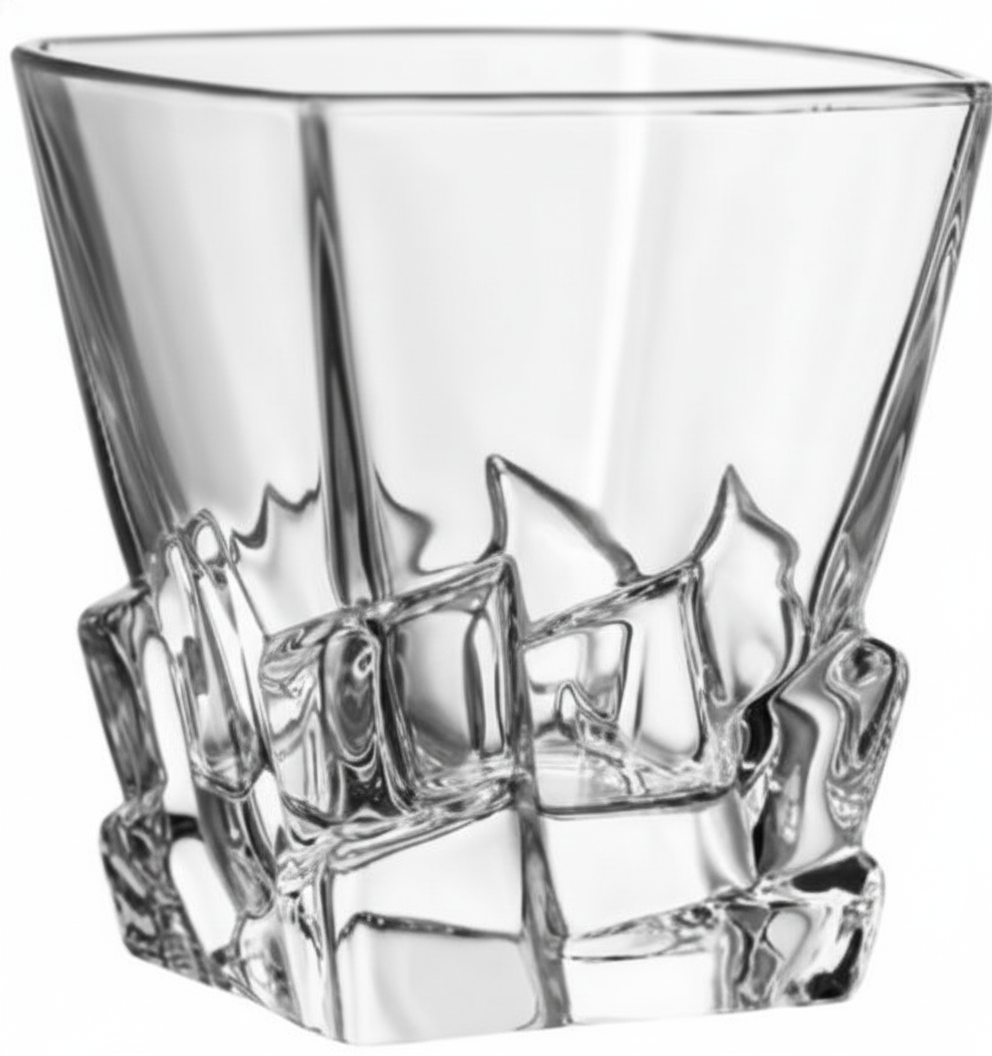 DRINKWARE - GEOMETRIC-STYLE ROCKS GLASS - MEDIUM