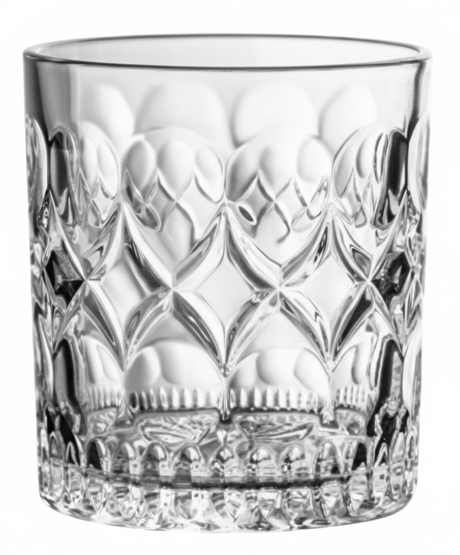 DRINKWARE - DIAMOND-ETCHED WHISKEY TUMBLER - MEDIUM