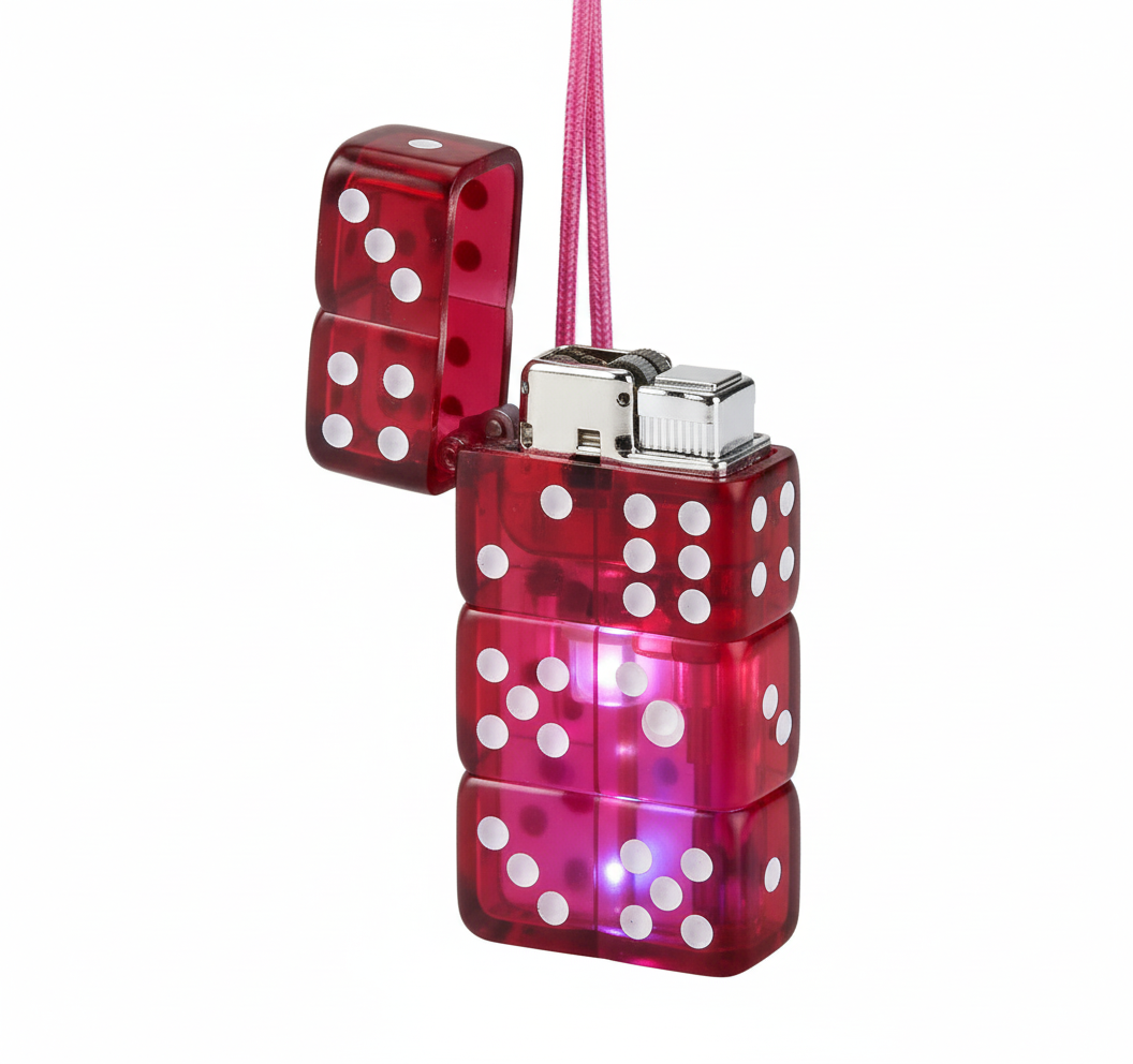 LIGHTER - STACK OF DICE - RED