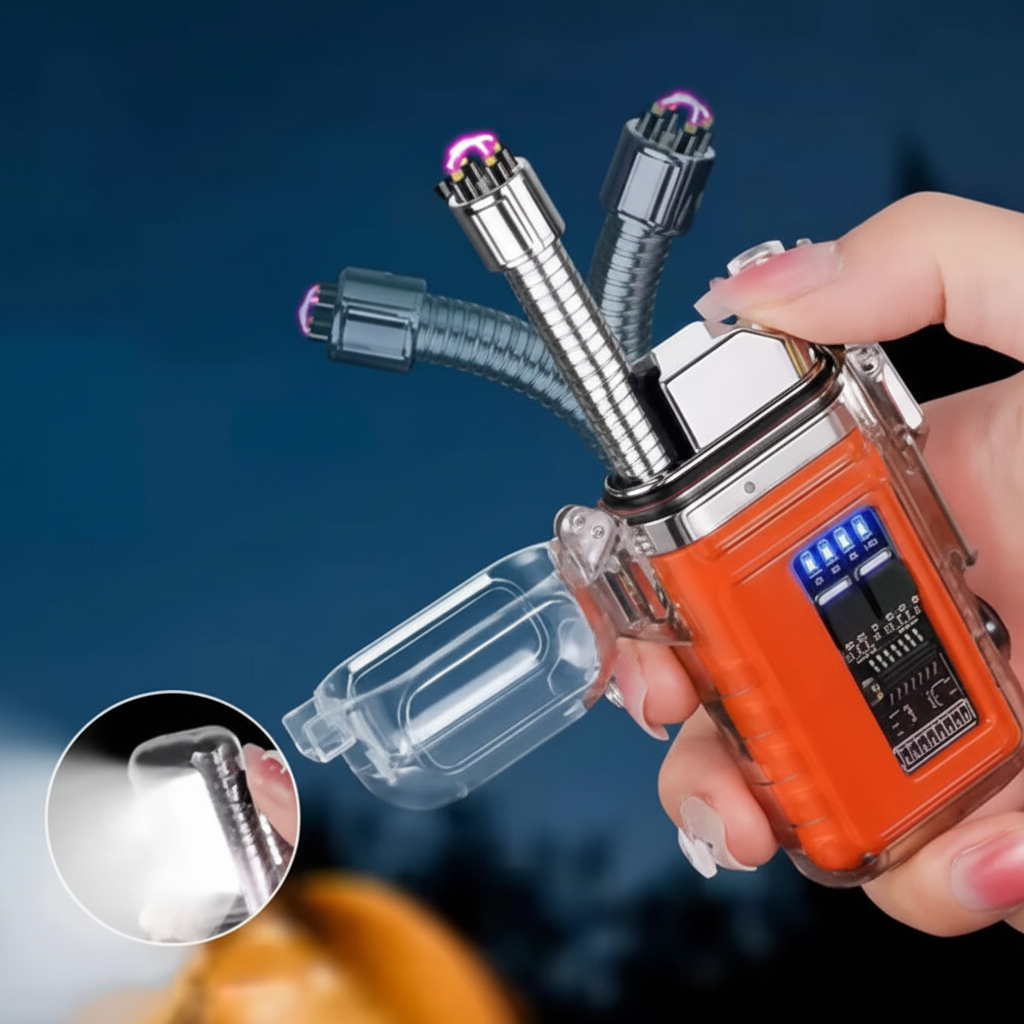 LIGHTER - TELESCOPIC ARC LIGHTER WITH FLASHLIGHT