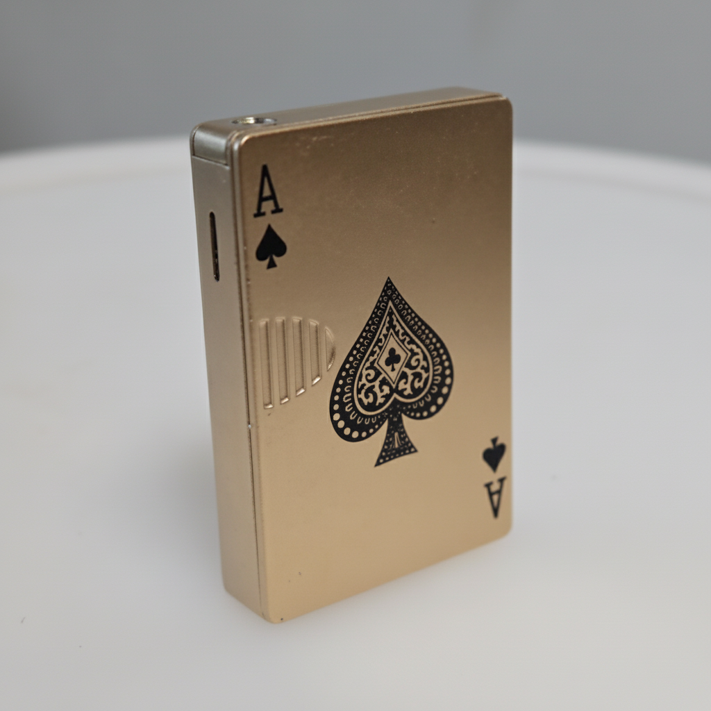 LIGHTER - ACE OF SPACES SLIDING TORCH WITH GREEN FLAME - MULTICOLOURED