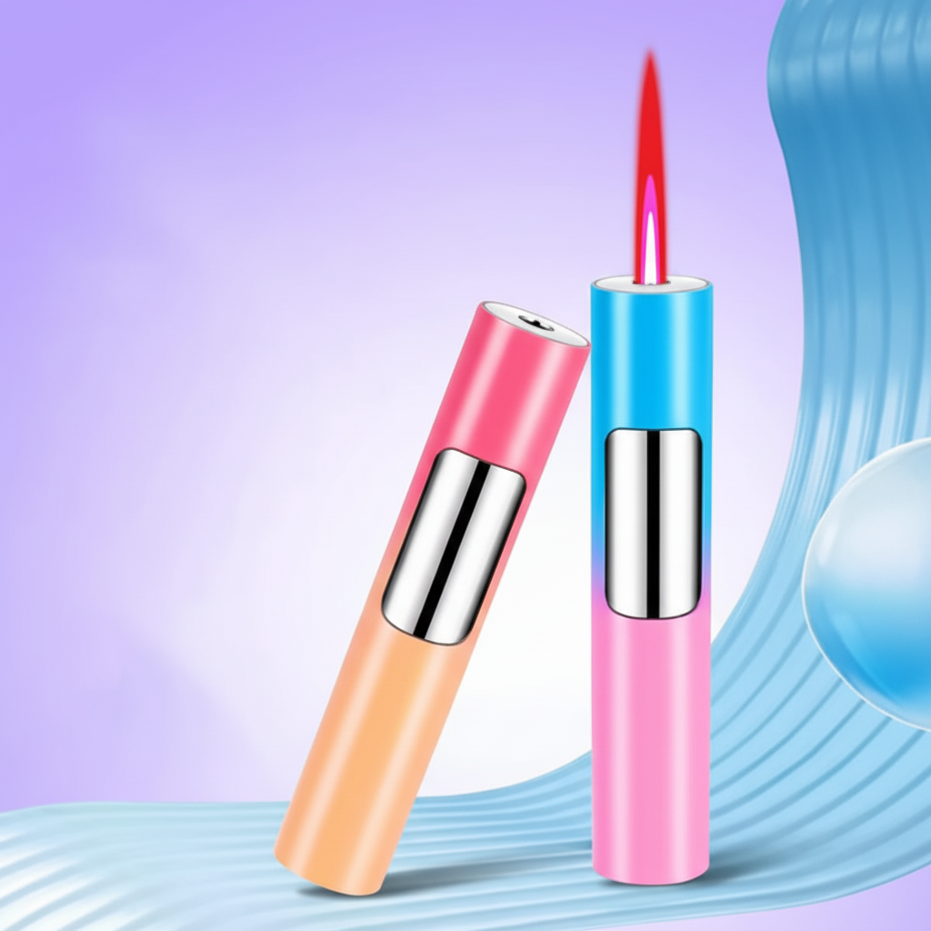 LIGHTER - GRADIENT CYLINDER TORCH WITH PINCH-ACTIVATION - MULTICOLOURED