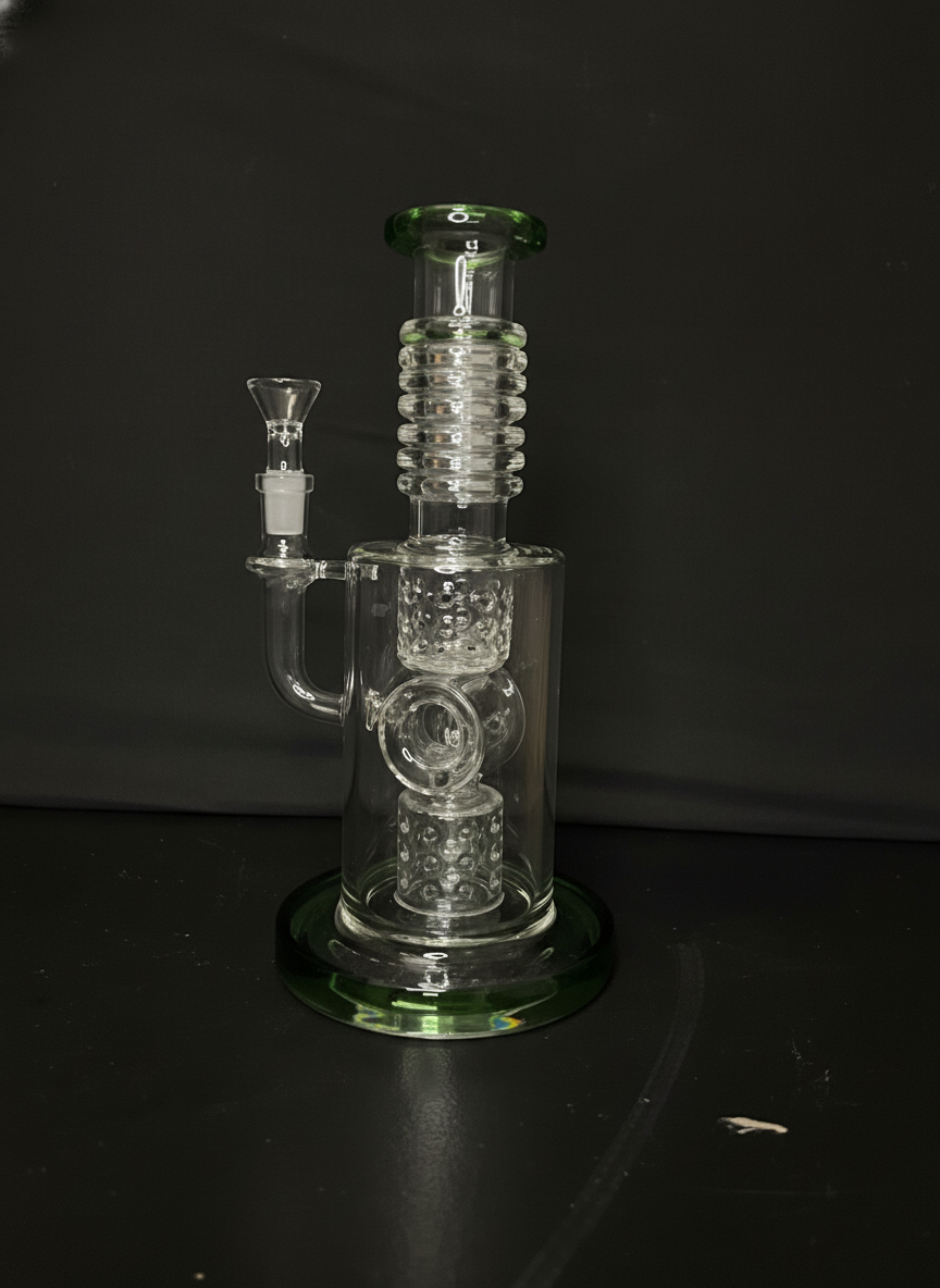 STRAIGHT BONG - 9.5 DOUBLE DRUM WITH DONUTHOLE
