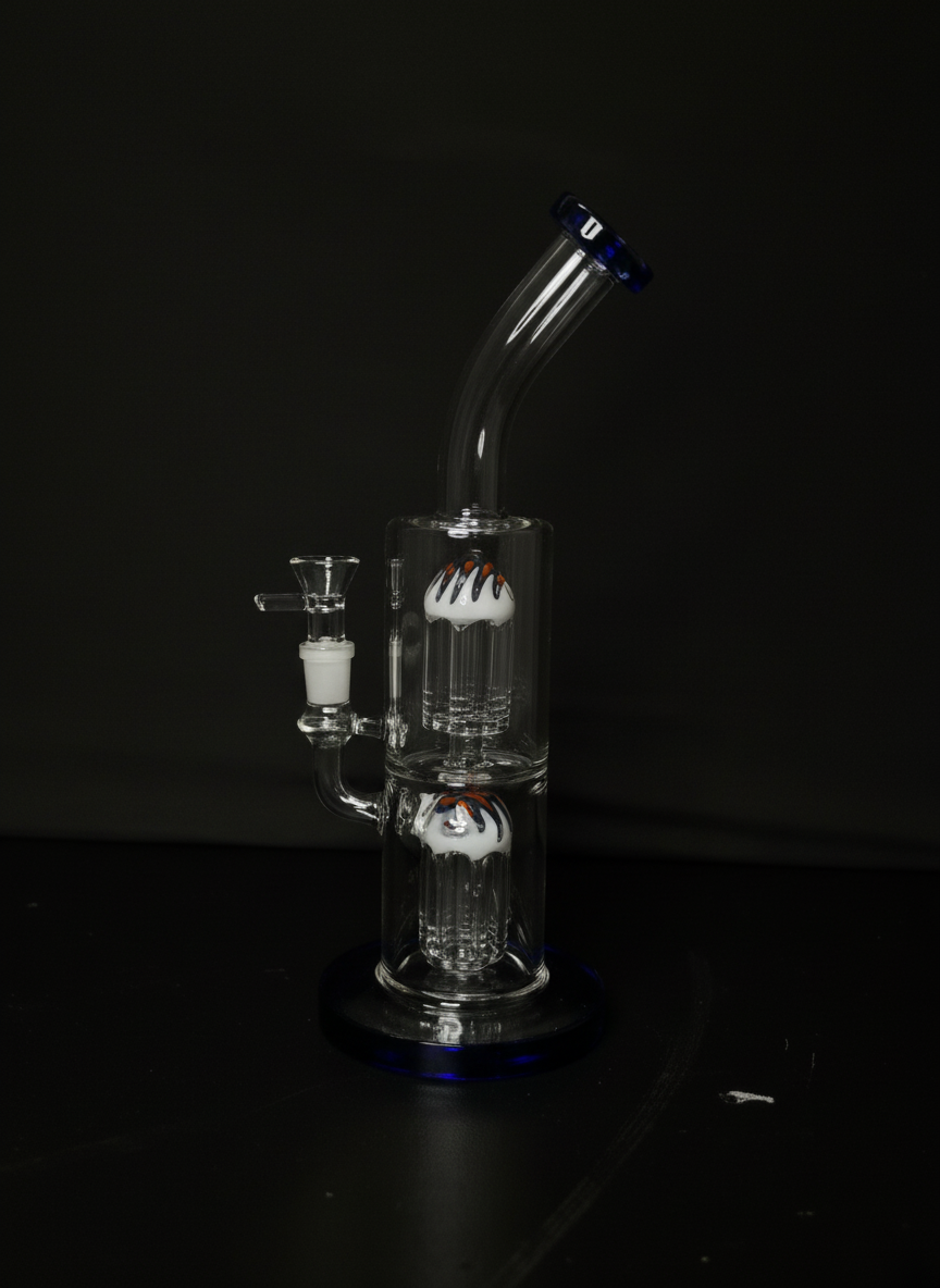 STRAIGHT BONG - 11 1/4" DOUBLE JELLYFISH RIG - PAINTED