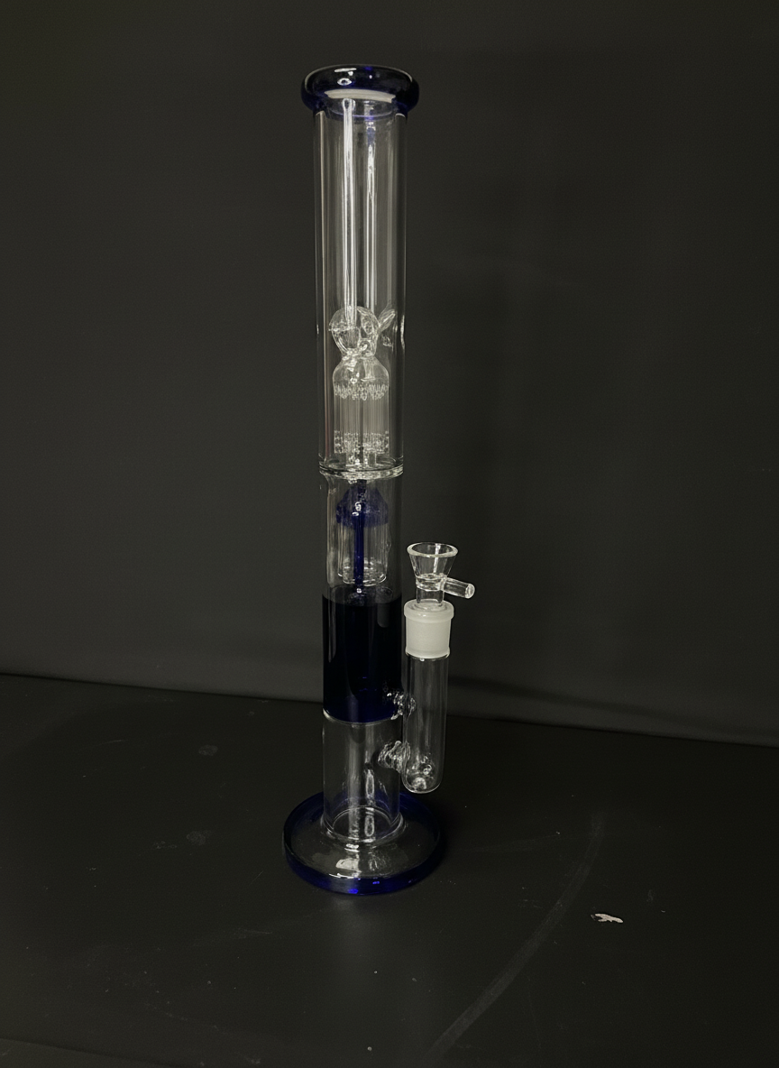 STRAIGHT BONG - 18" DOUBLE JELLYFISH PERC - OPAQUE