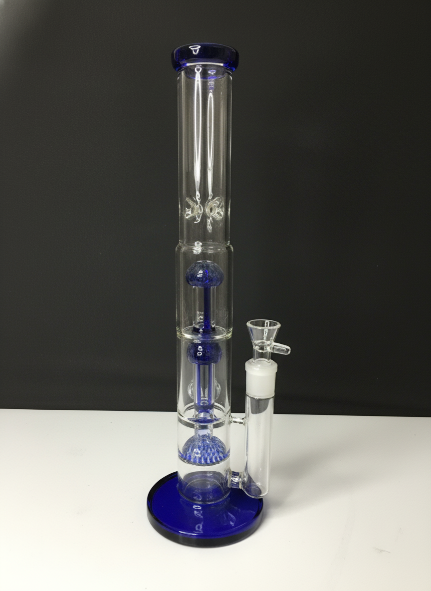 STRAIGHT BONG - 17.5" DOUBLE JELLYFISH PERC