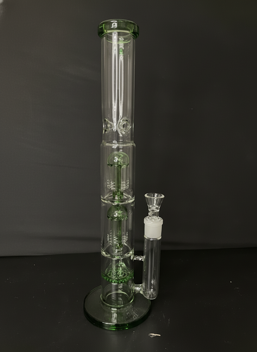 STRAIGHT BONG - 16" HONEYCOMB DIFFUSED WITH DOUBLE JELLYFISH PERCS