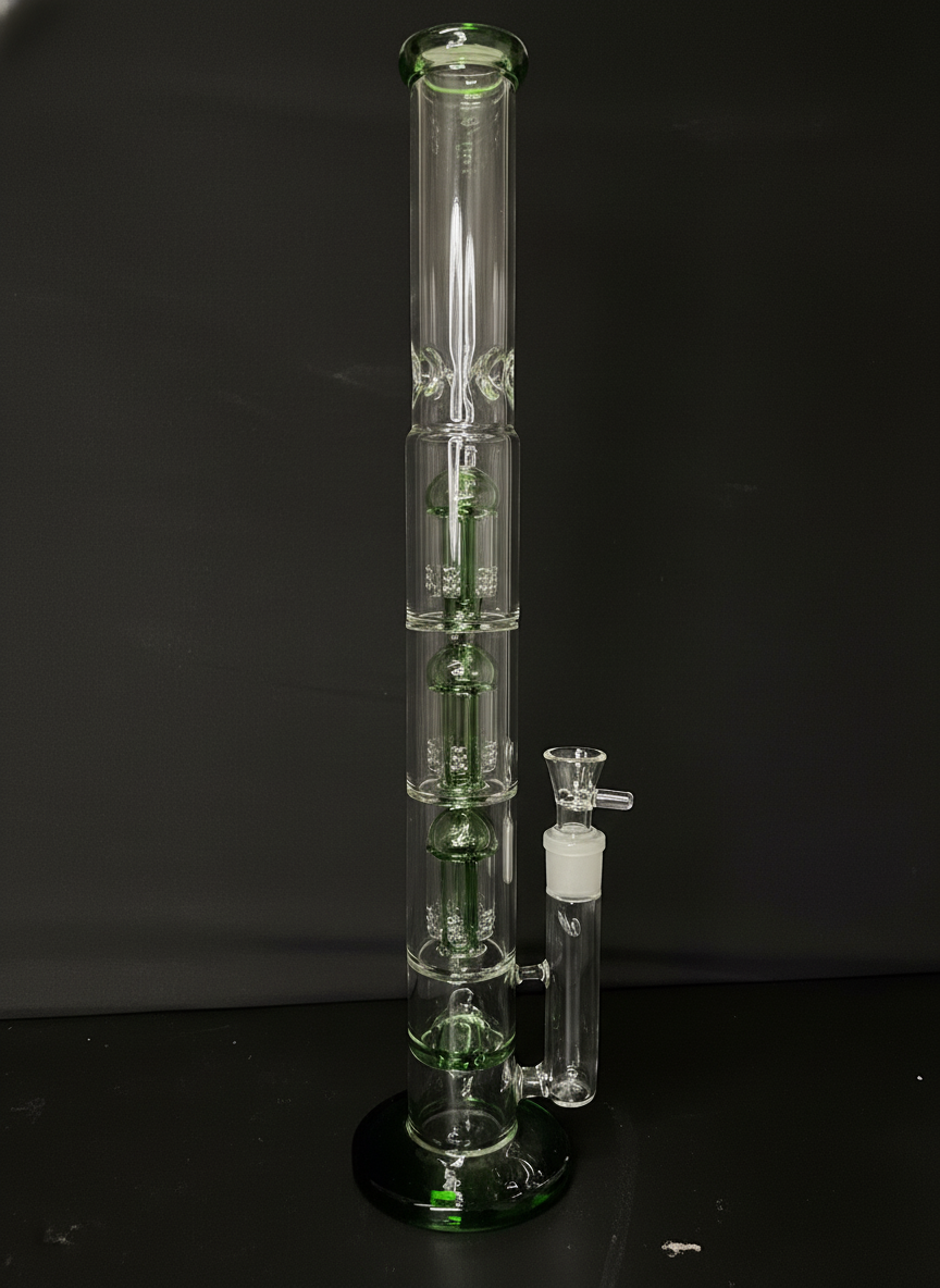 STRAIGHT BONG - 19" HONEYCOMB DIFFUSED WITH TRIPLE JELLYFISH PERCS