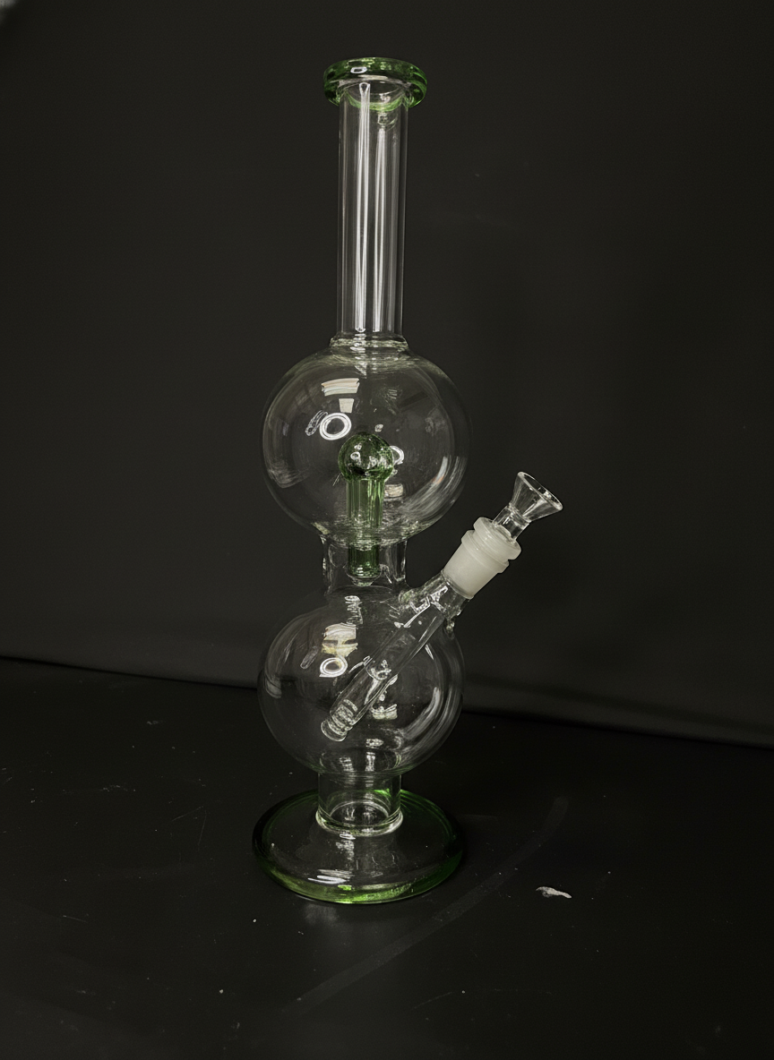 STRAIGHT BONG- DOUBLE BUBBLE CHAMBER WITH TREE PERC - MULTICOLOUR