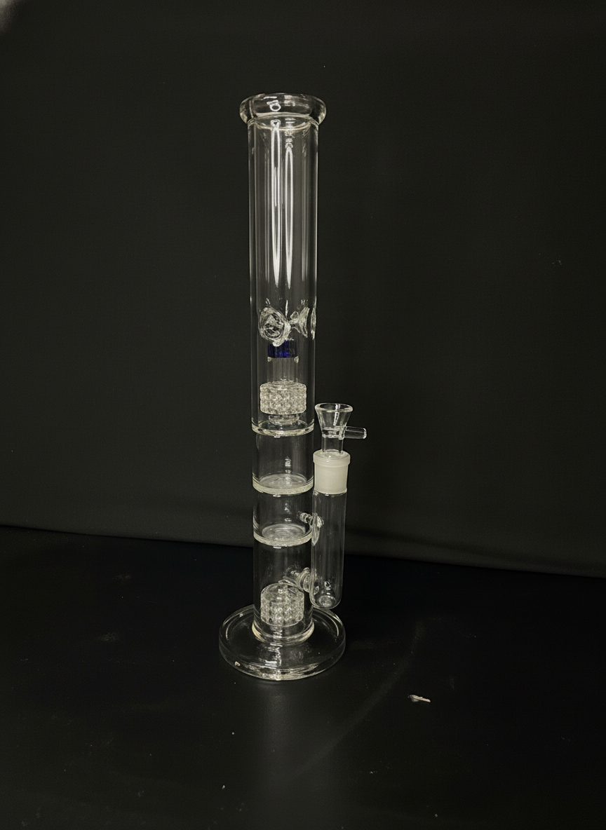 STRAIGHT BONG - 17" DUAL HONEYCOMB WITH DUAL CIRC PERC