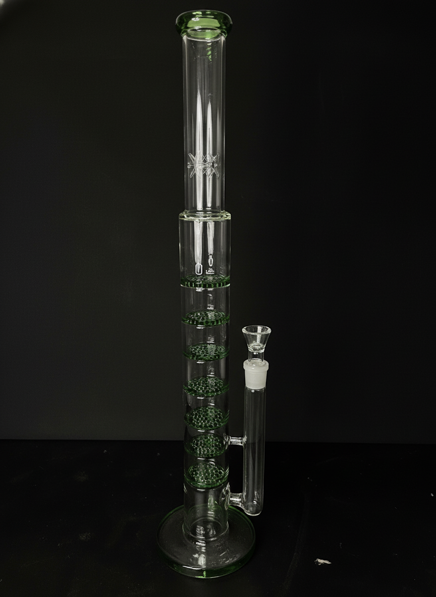 STRAIGHT BONG - 21" 7-LAYER HONEYCOMB PERC