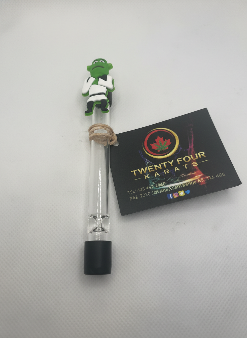 PIPE - Glass One Hitter With Silicone Character - MULTICOLOURED