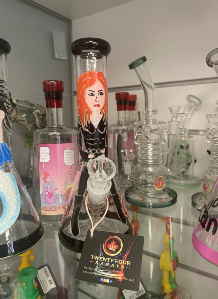 Beaker Bong GITD - Hand Drawn Cartoon Bong