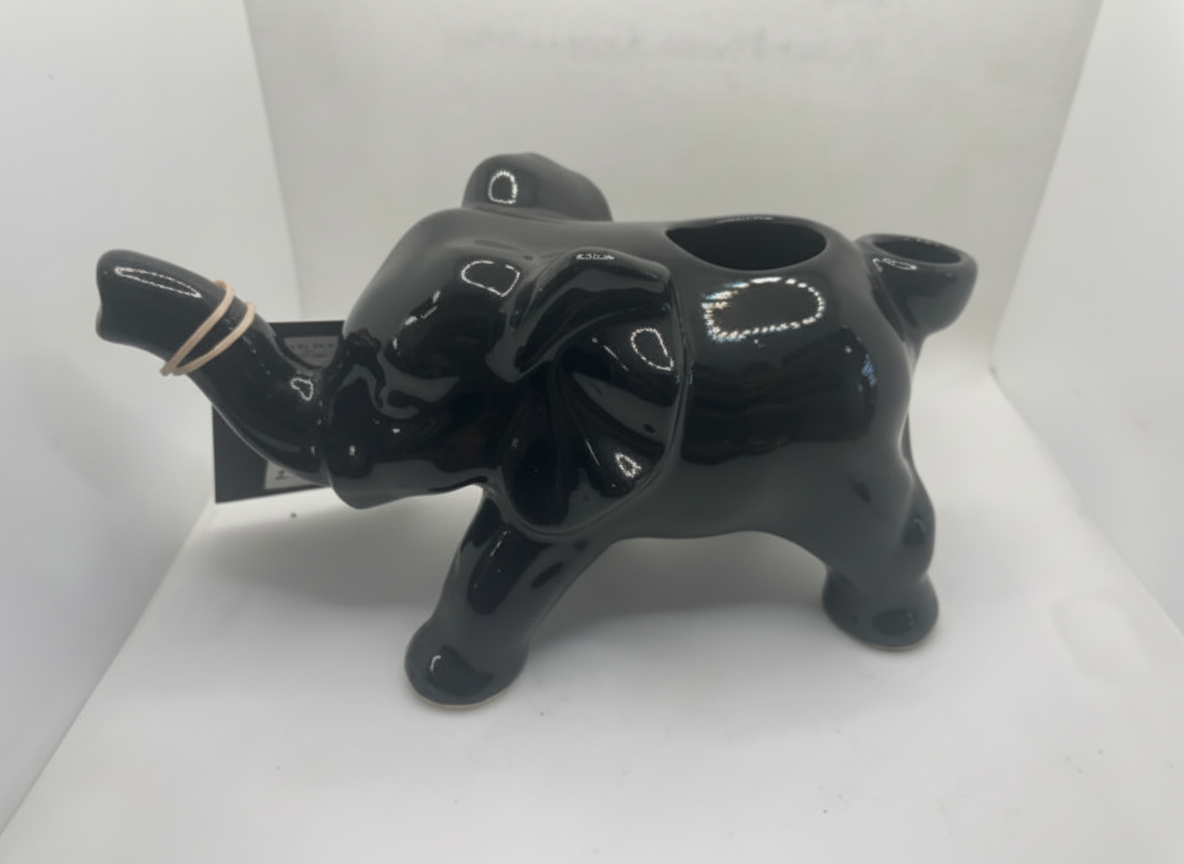 PIPE - CERAMIC ELEPHANT - BLACK