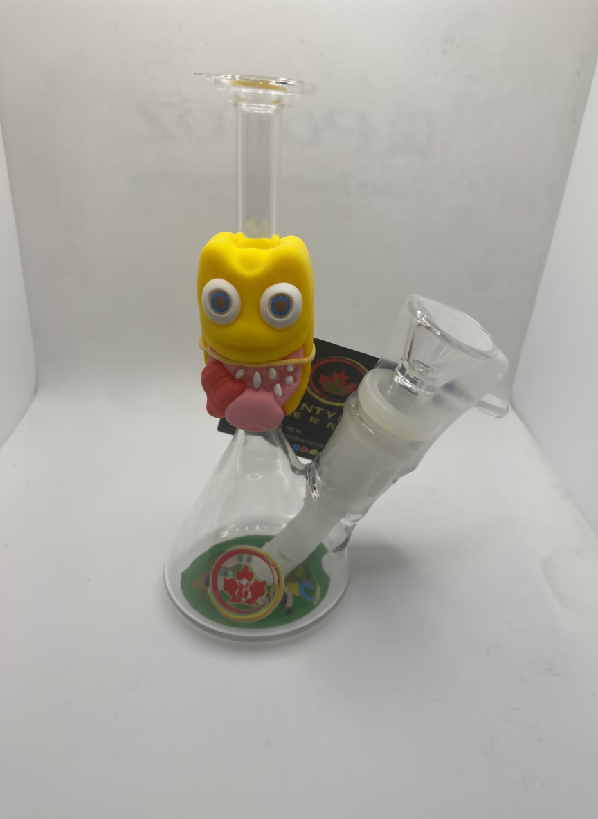 Mini Glass Bubbler Bong with Silicone Characters