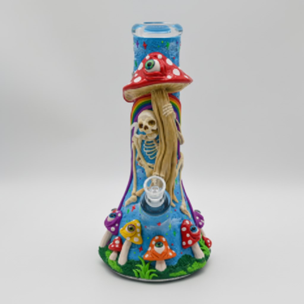 BEAKER BONG - MUSHROOM FOREST WITH EYES - MULTICOLOR