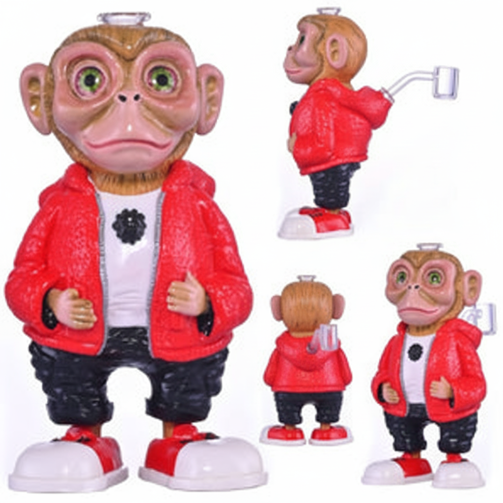 FULL BODY BONG – Monkey wearing red jacket, white shirt and black pants – RED