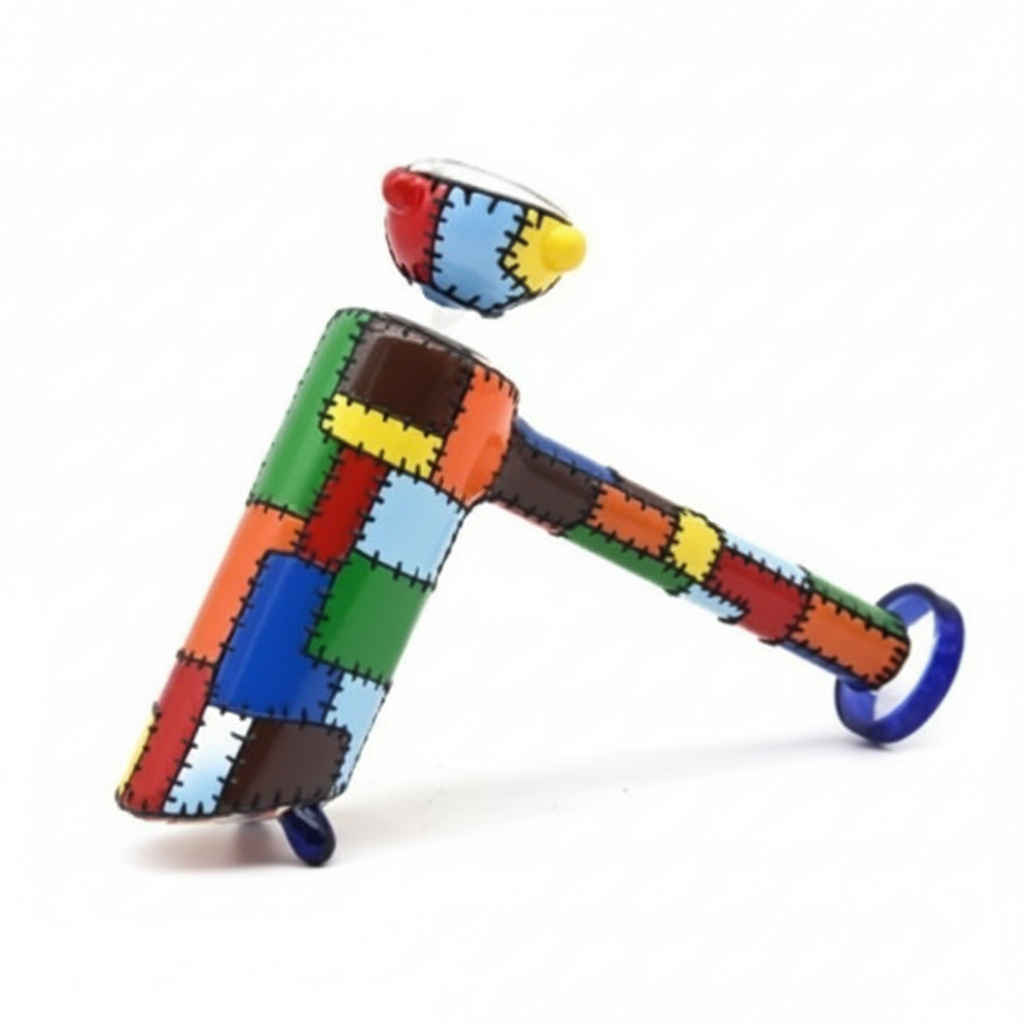 BUBBLER PIPE – Patchwork with colorful squares – MULTICOLOR