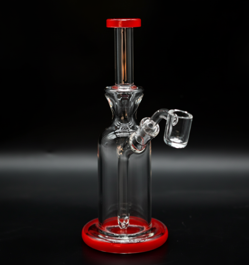 STRAIGHT BONG – Clear rig with red – RED