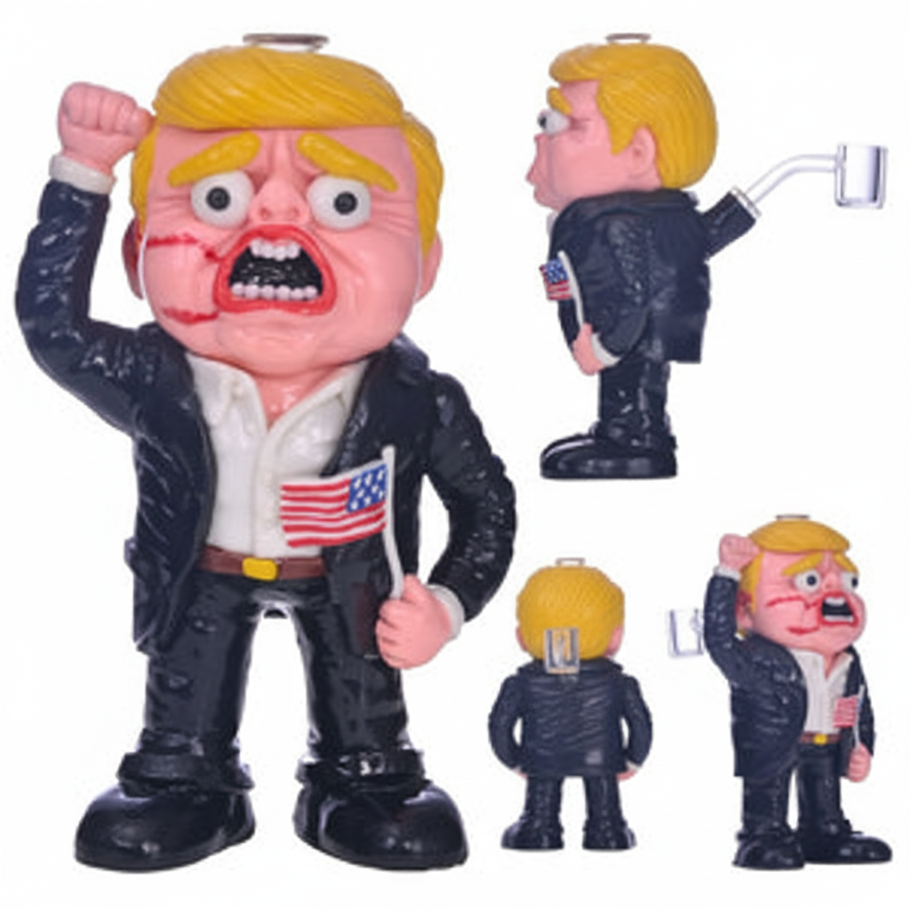 FULL BODY BONG – Blond businessman in suit holding U.S. flag – BLACK