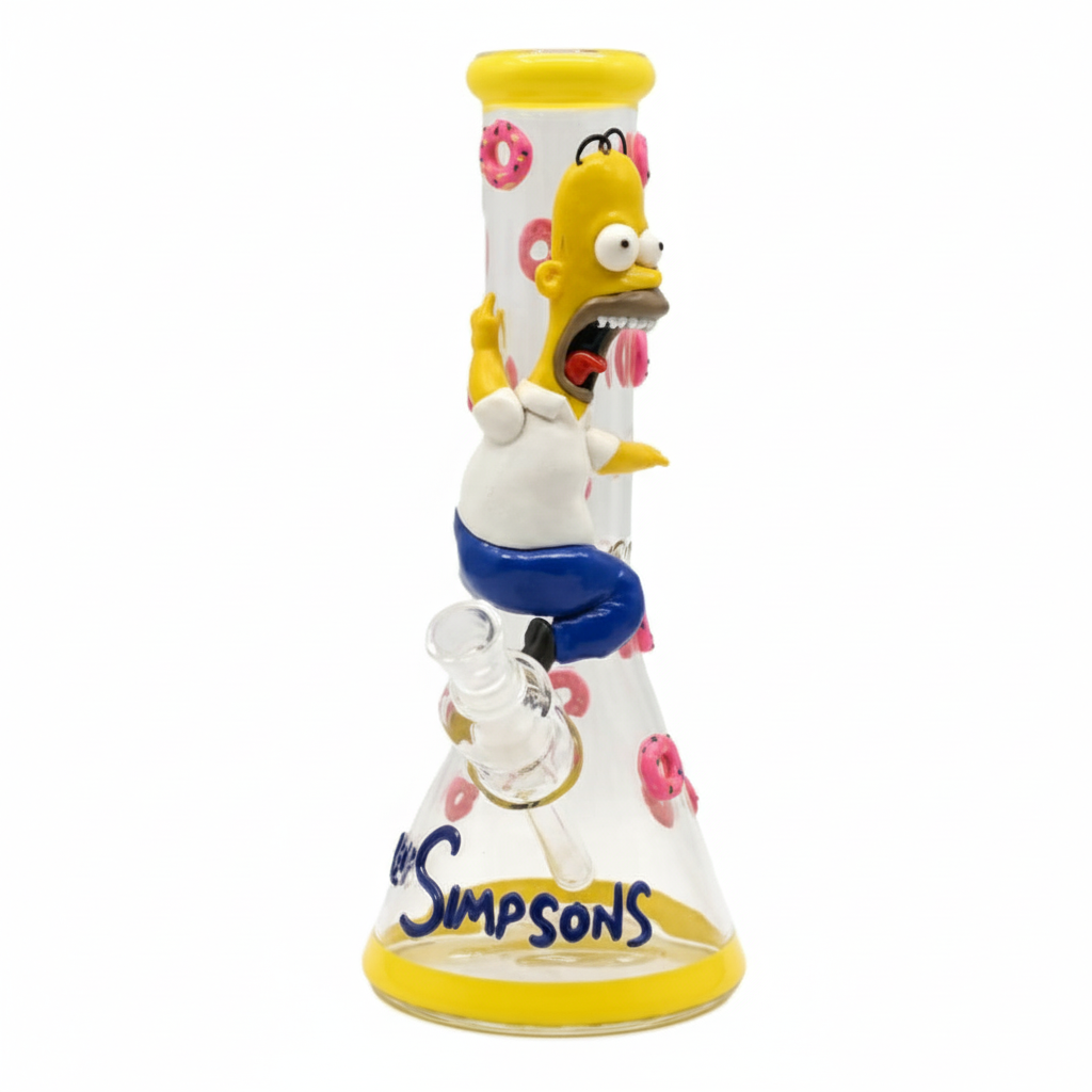 BEAER BONG – Homer Simpson climbing with pink donuts – YELLOW