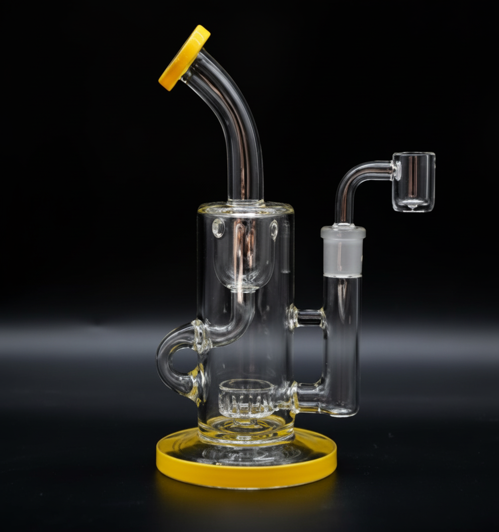 STRAIGHT BONG – Clear rig with yellow – YELLOW