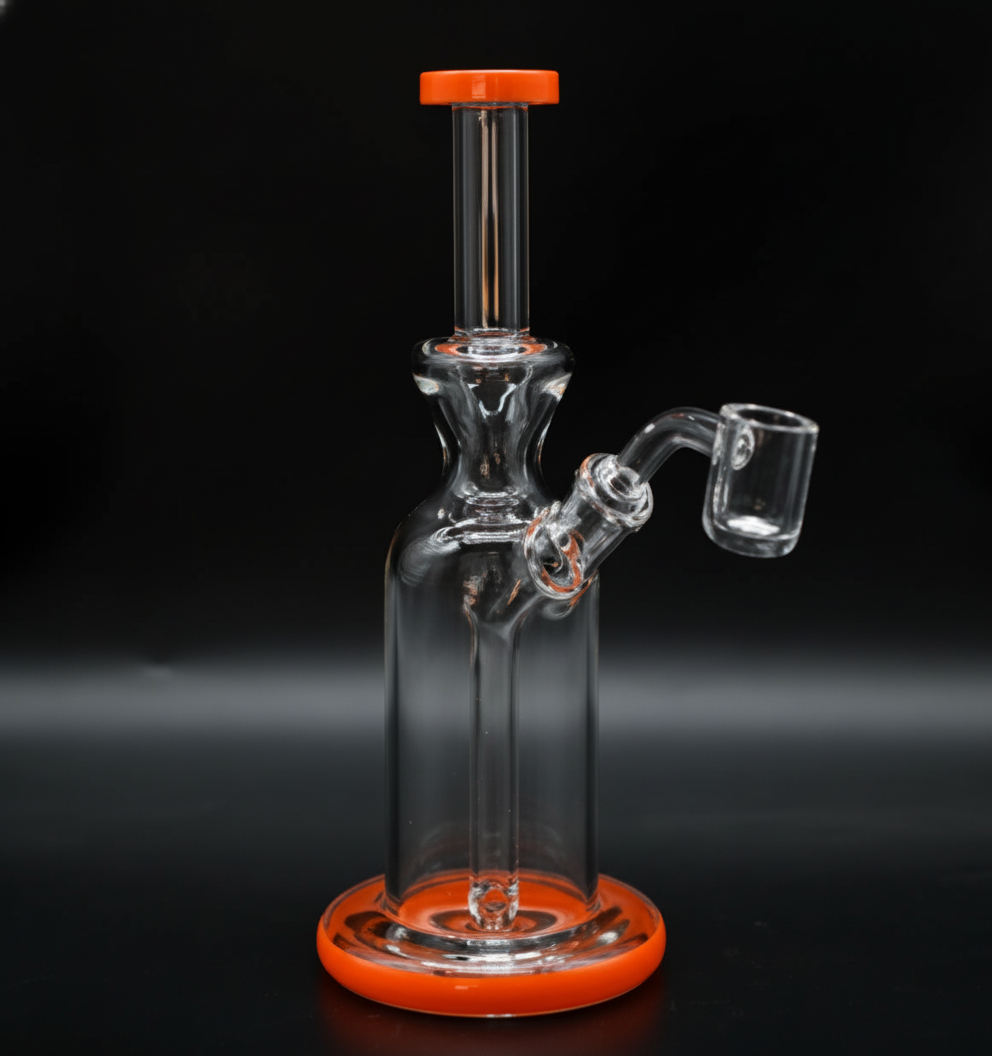 STRAIGHT BONG – Clear rig with orange – ORANGE