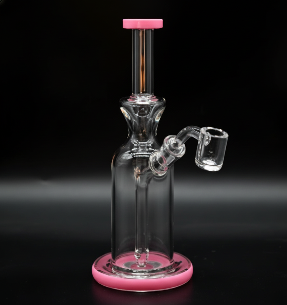 STRAIGHT BONG – Clear rig with pink – PINK