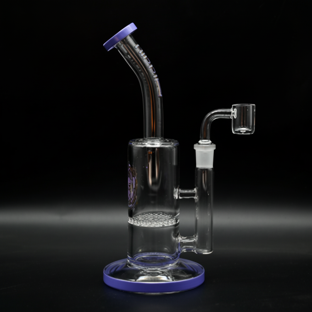 STRAIGHT BONG – Clear rig with bent neck blue – BLUE