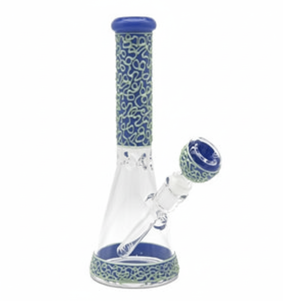 BEAKER BONG – Textured blue clear – BLUE
