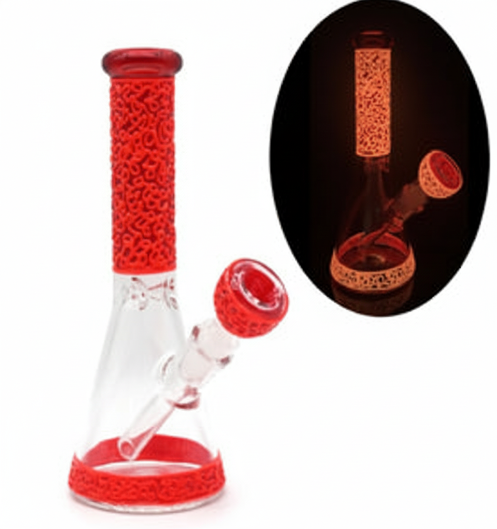 BEAKER BONG GITD – Textured with red glow – RED
