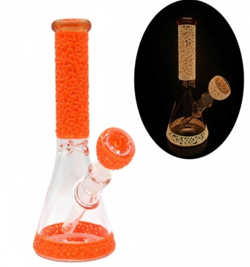 BEAKER BONG – Textured with orange glow – ORANGE
