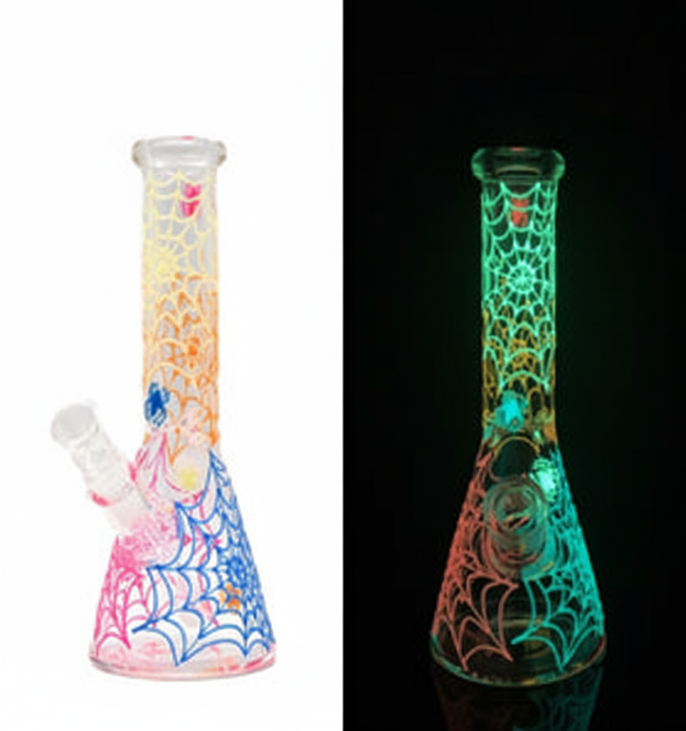 BEAKER BONG GITD – GITD spiderweb – MULTICOLOR