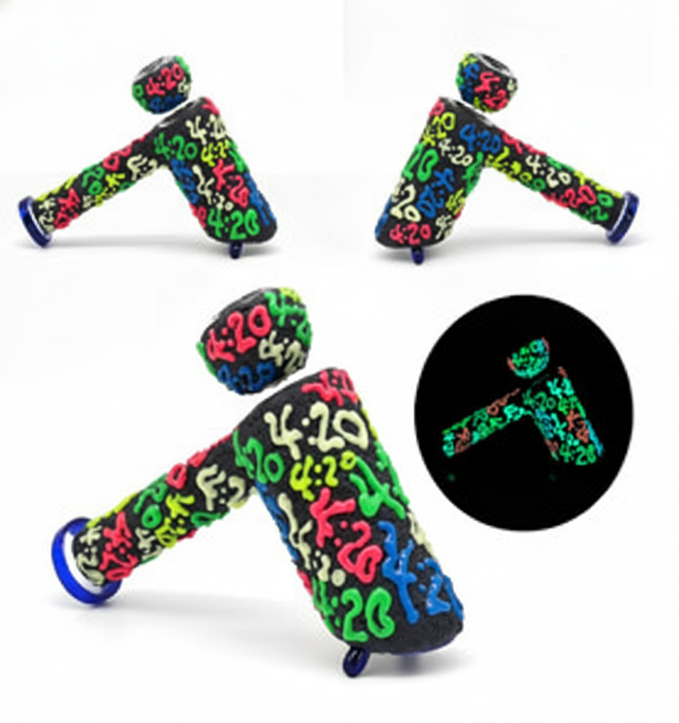 BUBBLER PIPE – GITD 4:20 numbers – MULTICOLOR