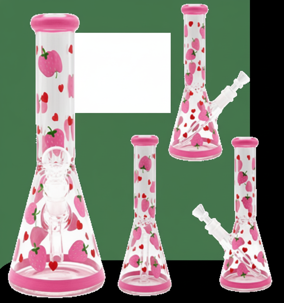 BEAKER BONG – Pink strawberry and apple – PINK