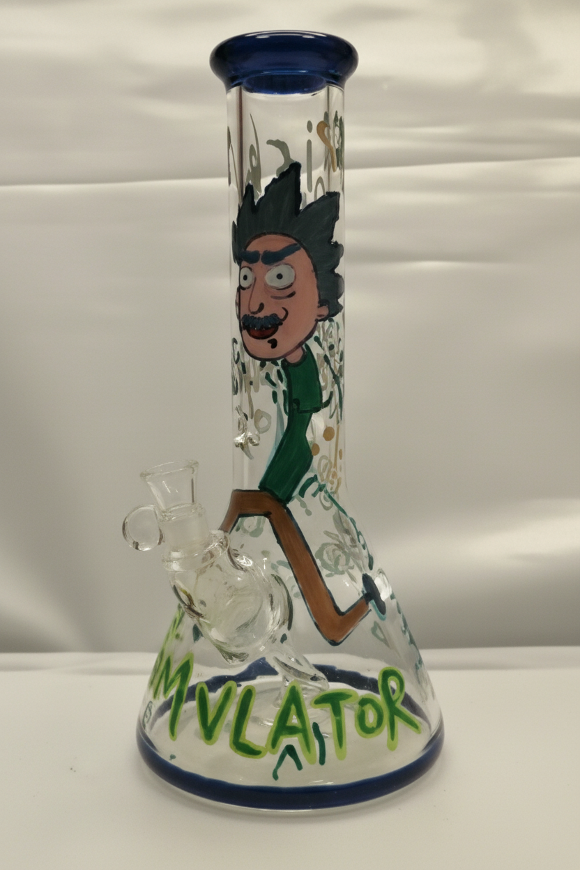 BEAKER BONG - CARTOON SCIENTIST WITH GREEN COAT - GREEN