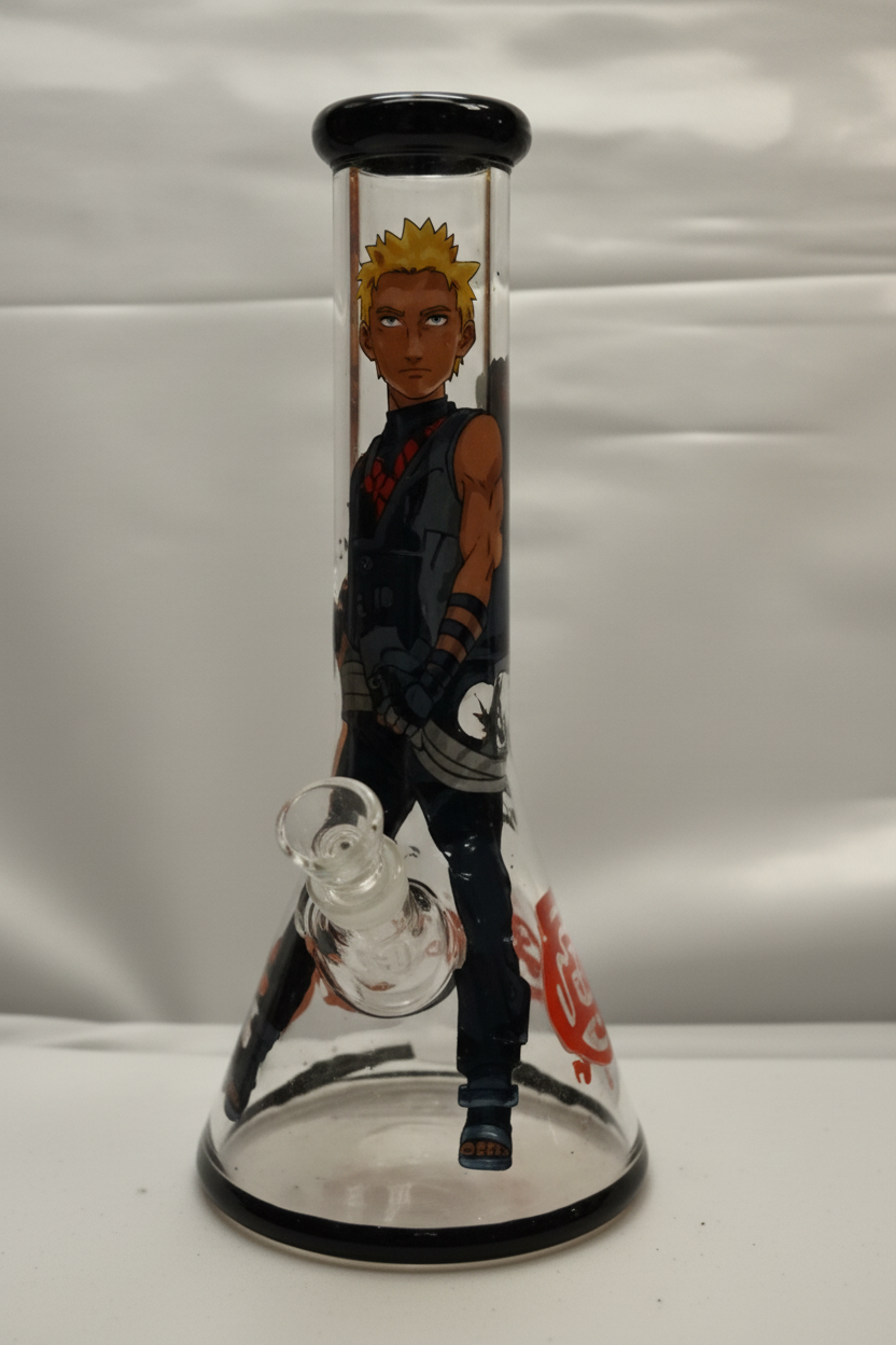 BEAKER BONG - BLONDE WARRIOR WITH SWORD AND TATTOOS - YELLOW