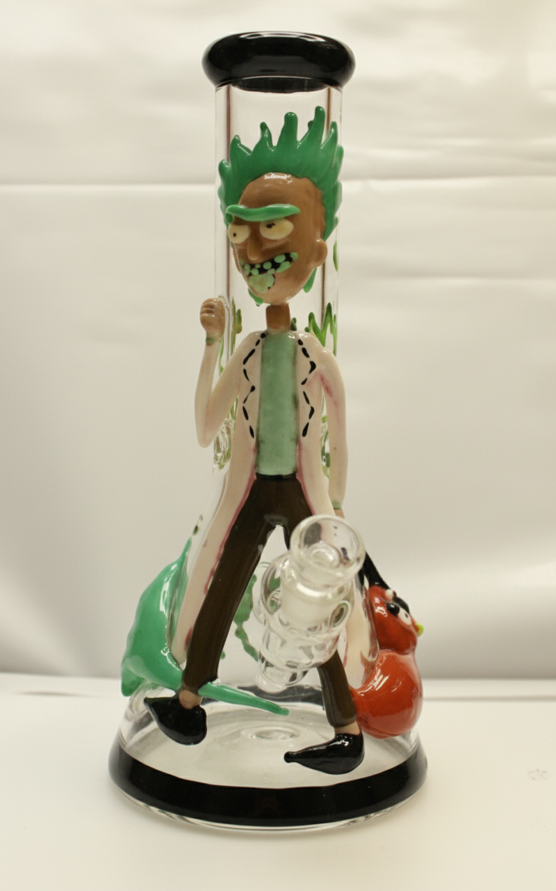 BEAKER BONG - CRAZY SCIENTIST WITH GREEN HAIR - GREEN