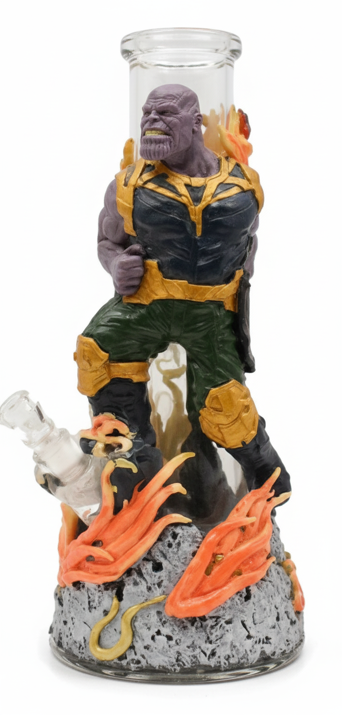 BEAKER BONG - GORILLA WITH FLAMES - BROWN