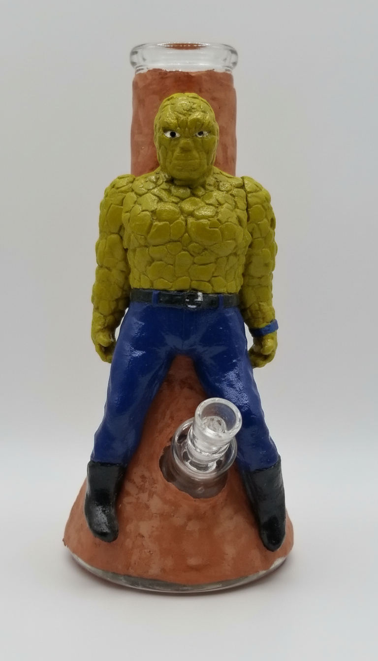 BEAKER BONG - MUSCULAR MAN WITH GREEN SHIRT AND BLUE JEANS - GREEN