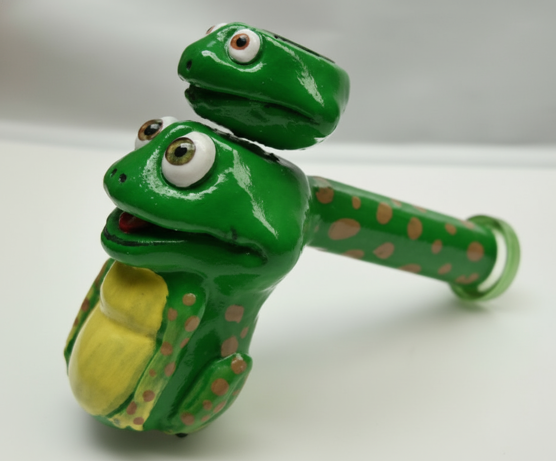 BUBBLER PIPE - FROG - GREEN