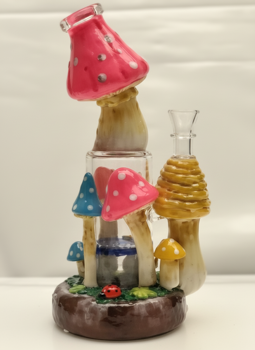 STRAIGHT BONG - MUSHROOM VILLAGE - COLOURFUL