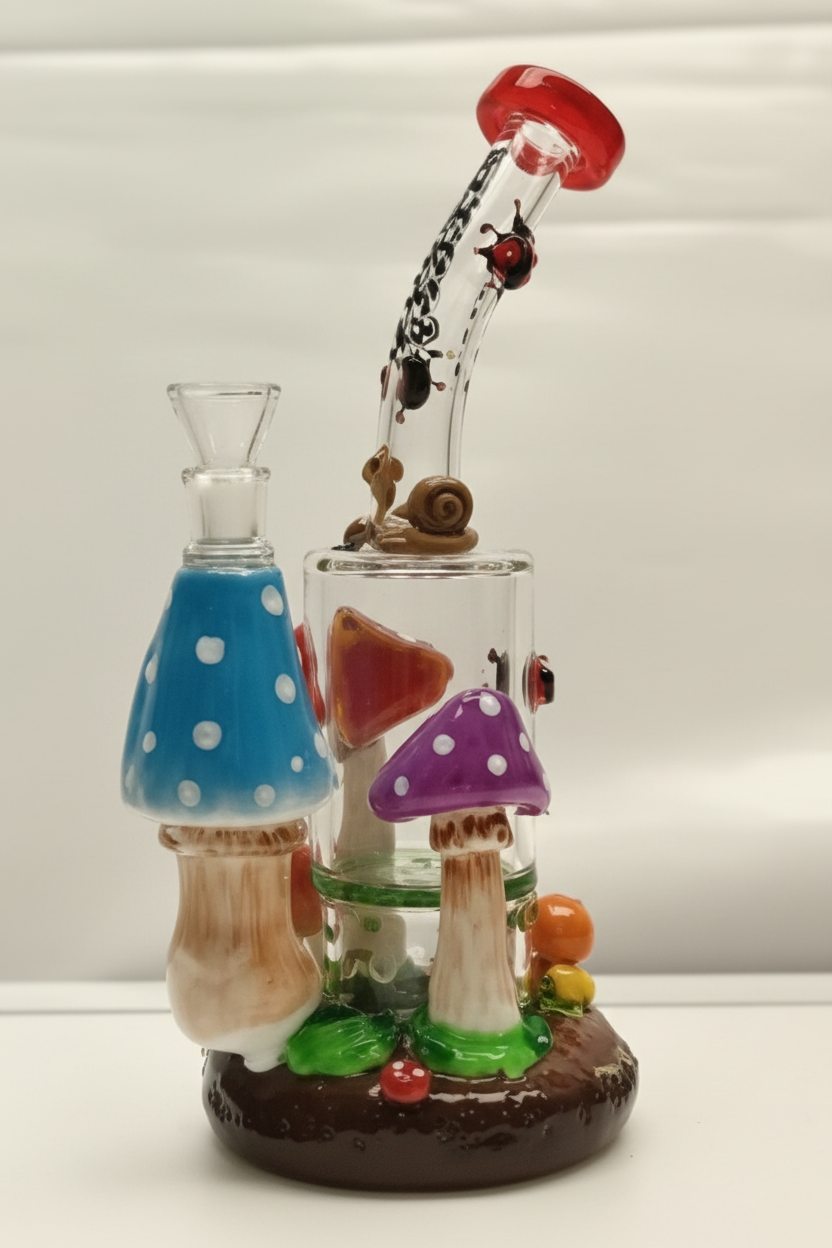 STRAIGHT BONG - SNAIL MUSHROOM GARDEN - COLOURFUL