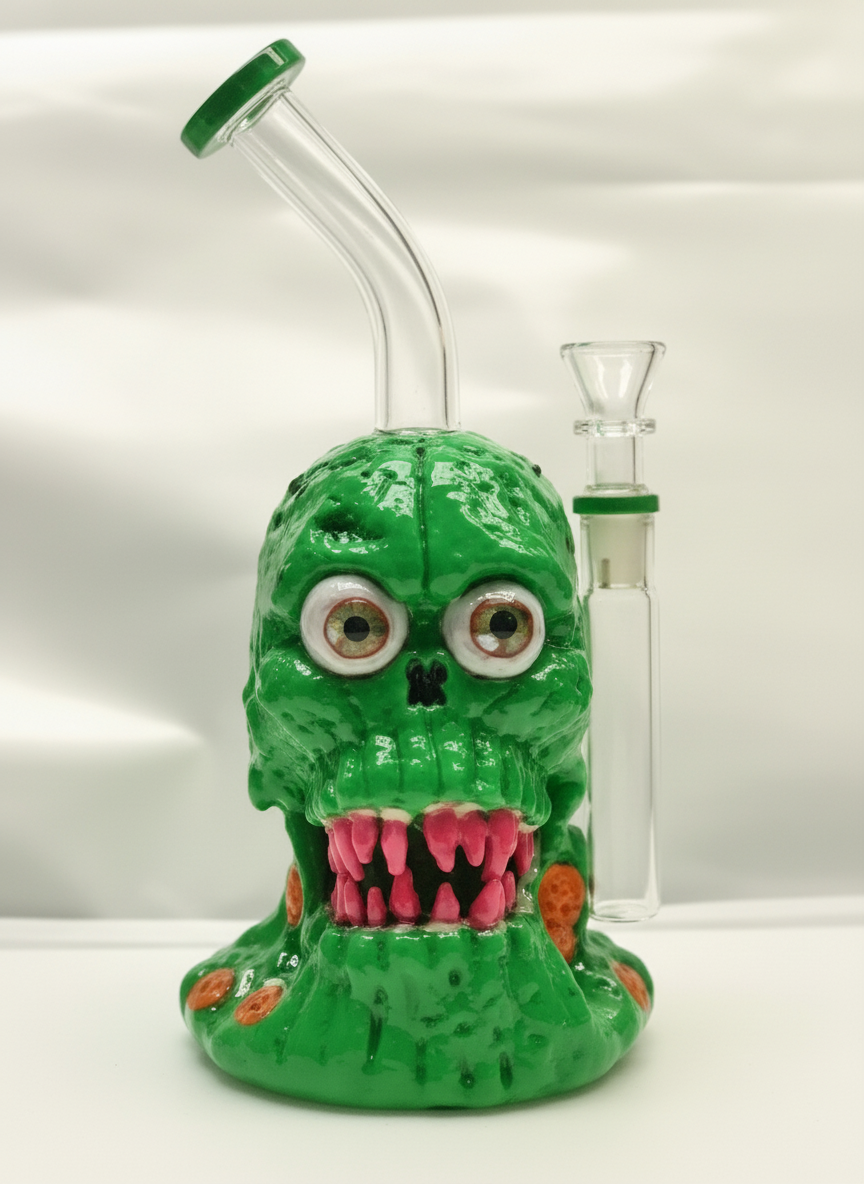 STRAIGHT BONG - OPEN MOUTH MONSTER - GREEN