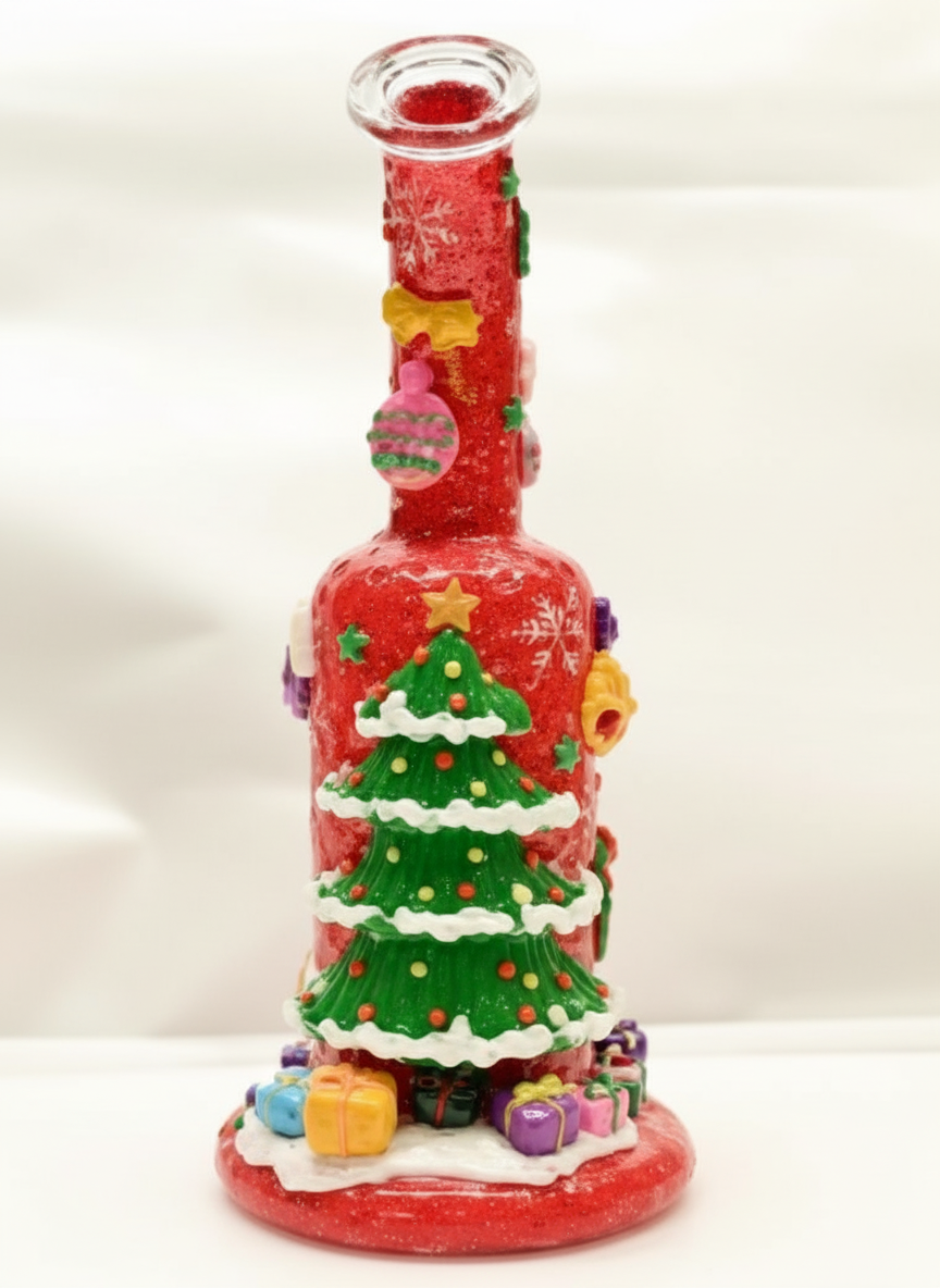 STRAIGHT BONG - CHRISTMAS TREE WITH GIFTS - RED