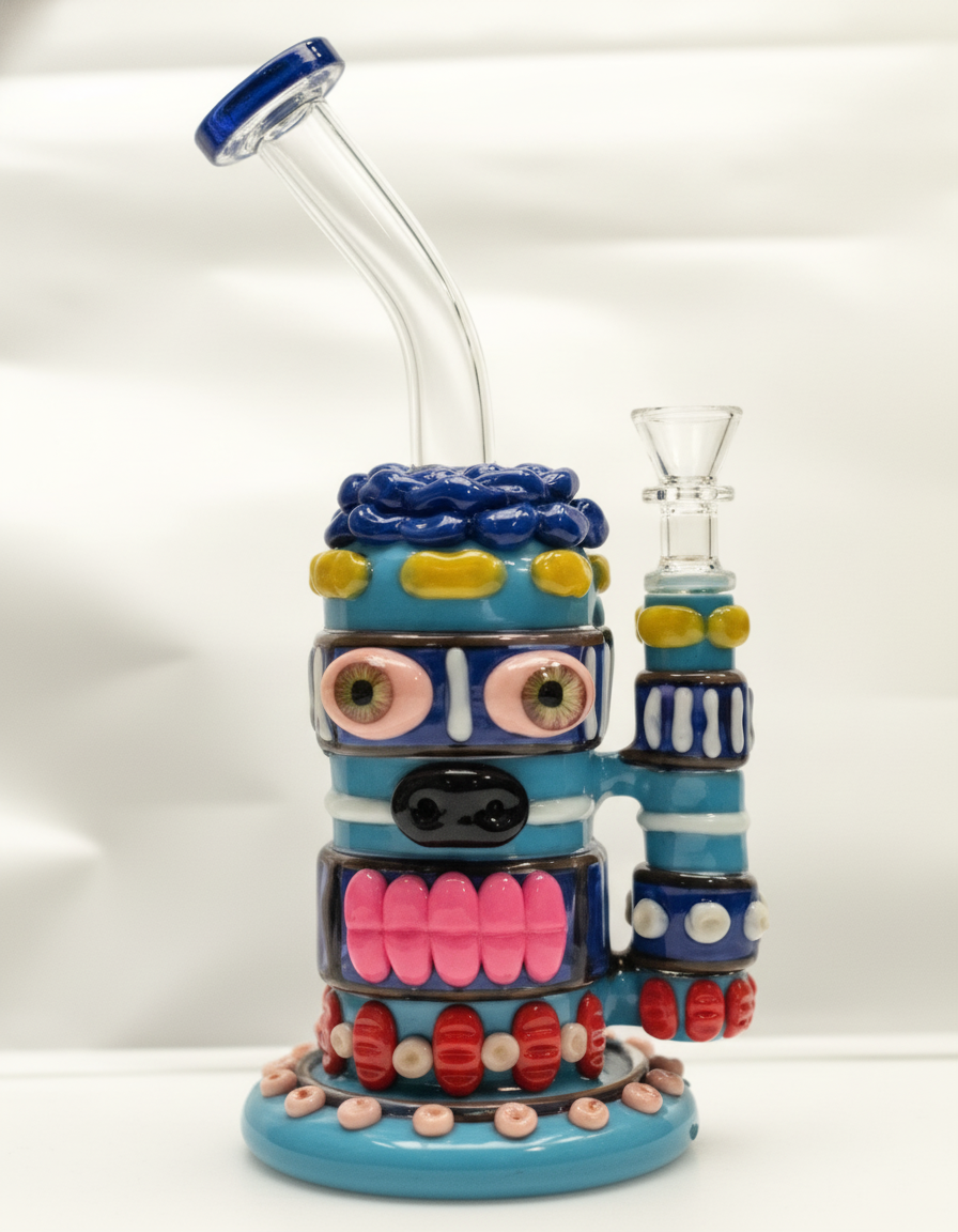 STRAIGHT BONG - TIKI MONSTER - BLUE