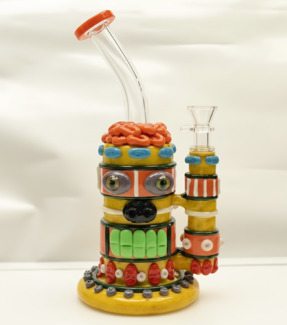 STRAIGHT BONG - TIKI MONSTER - YELLOW