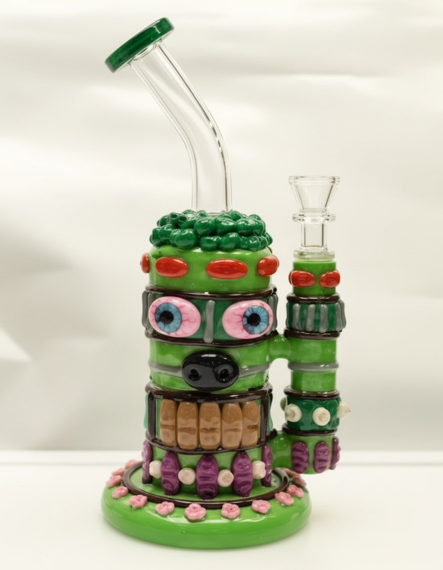 STRAIGHT BONG - TIKI MONSTER - GREEN