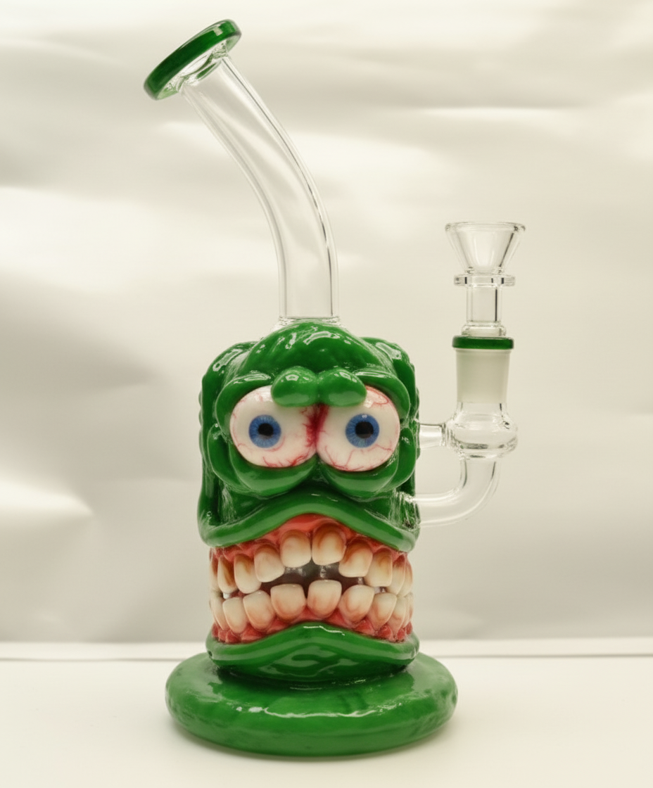 STRAIGHT BONG - TWO EYED SMILING MONSTER  - GREEN